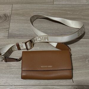 Michael Kors Tan Crossbody with Logo Strap